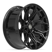 Set(4) 22x10 4P83 Gloss Black - 6x135 &amp; 6x139.7 -18ET with 33x12.50r22 Sailun TerraMax RT Tires
