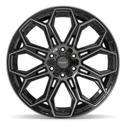 Set(4) 22x10 4P83 Gloss Black Brushed with Tinted Clear - 6x135 &amp; 6x139.7 -18ET with 285/45r22 Bridgestone Dueler Alenza HL Tires