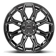 Set(4) 22x10 4P83 Gloss Black Brushed with Tinted Clear - 6x135 &amp; 6x139.7 -18ET with 33x12.50r22 Sailun TerraMax RT Tires &amp; TPMS