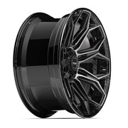 Set(4) 22x10 4P83 Gloss Black Brushed with Tinted Clear - 6x135 &amp; 6x139.7 -18ET