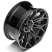 Set(4) 22x10 4P83 Gloss Black Brushed with Tinted Clear - 6x135 &amp; 6x139.7 -18ET