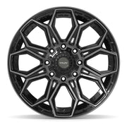 Set(4) 22x10 4P83 Gloss Black Brushed with Tinted Clear - 8x180 -18ET