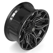 Set(4) 22x10 4P83 Gloss Black Brushed with Tinted Clear - 8x180 -18ET