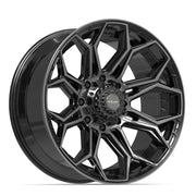 Set(4) 22x10 4P83 Gloss Black Brushed with Tinted Clear - 8x165.1 -18ET