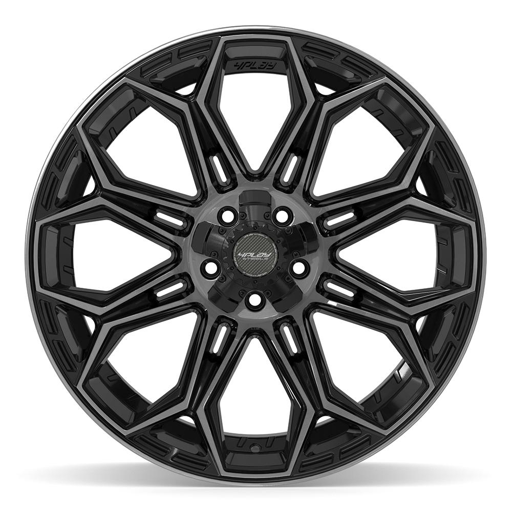 4PLAY 4P83 22x12 5x127 + 5x139.7 -44et Gloss Black Brushed with