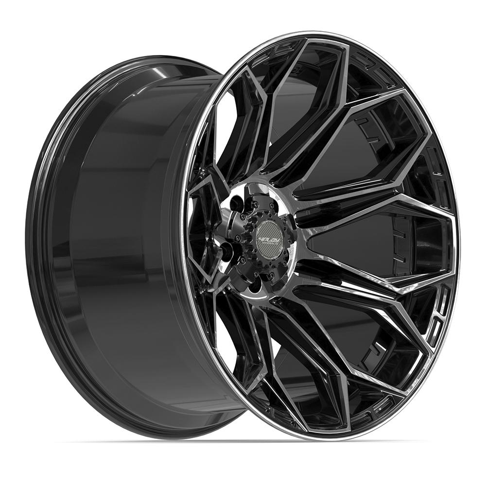 4PLAY 4P83 22x12 5x127 + 5x139.7 -44et Gloss Black Brushed with