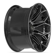 22x12 4P83 Gloss Black Brushed with Tinted Clear - 5x127 + 5x139.7 -44ET