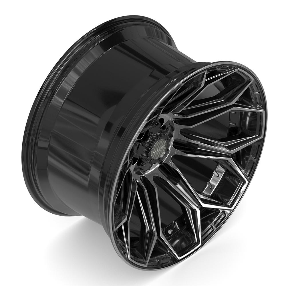 4PLAY 4P83 22x12 5x127 + 5x139.7 -44et Gloss Black Brushed with