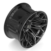 22x12 4P83 Gloss Black Brushed with Tinted Clear - 5x127 + 5x139.7 -44ET