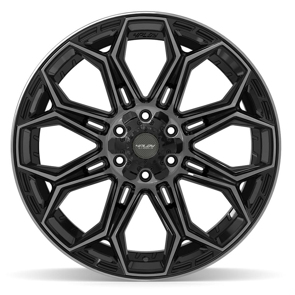 4PLAY 4P83 22x12 6x135 + 6x139.7 -44et Gloss Black Brushed with