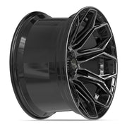 22x12 4P83 Gloss Black Brushed with Tinted Clear - 6x135 + 6x139.7 -44ET
