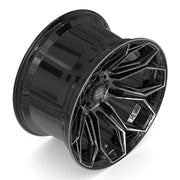 Set(4) 22x12 4P83 Gloss Black Brushed with Tinted Clear - 6x135 &amp; 6x139.7 -44ET