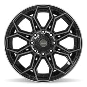 Set(4) 22x12 4P83 Gloss Black Brushed with Tinted Clear - 8x180 -44ET