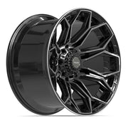 Set(4) 22x12 4P83 Gloss Black Brushed with Tinted Clear - 8x180 -44ET