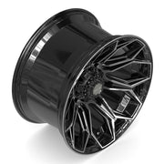 Set(4) 22x12 4P83 Gloss Black Brushed with Tinted Clear - 8x180 -44ET
