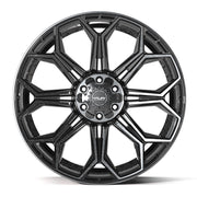 Set(4) 24x10 4P83 Gloss Black Brushed with Tinted Clear - 6x135 &amp; 6x139.7 +18ET