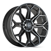 Set(4) 24x10 4P83 Gloss Black Brushed with Tinted Clear - 6x135 &amp; 6x139.7 +18ET
