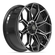 Set(4) 24x10 4P83 Gloss Black Brushed with Tinted Clear - 6x135 &amp; 6x139.7 +18ET