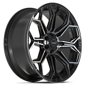 Set(4) 24x10 4P83 Gloss Black Brushed with Tinted Clear - 6x135 &amp; 6x139.7 +18ET