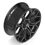 Set(4) 24x10 4P83 Gloss Black Brushed with Tinted Clear - 6x135 &amp; 6x139.7 +18ET