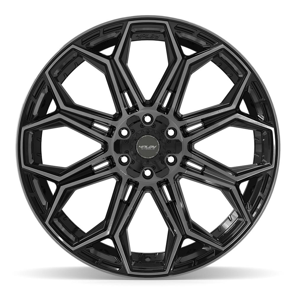 4PLAY 4P83 24x12 6x135 + 6x139.7 -44et Gloss Black Brushed with