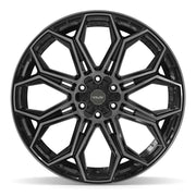 Set(4) 24x12 4P83 Gloss Black Brushed with Tinted Clear - 6x135 &amp; 6x139.7 -44ET