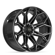 24x12 4P83 Gloss Black Brushed with Tinted Clear - 6x135 + 6x139.7 -44ET
