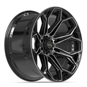 24x12 4P83 Gloss Black Brushed with Tinted Clear - 6x135 + 6x139.7 -44ET