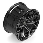 Set(4) 24x12 4P83 Gloss Black Brushed with Tinted Clear - 6x135 &amp; 6x139.7 -44ET