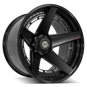 Set(4) 24x14 4PF5 Matte Black Center and Gloss Black Barrel - 8x170 -76ET