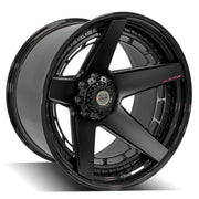 Set(4) 24x14 4PF5 Matte Black Center and Gloss Black Barrel - 8x170 -76ET