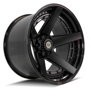Set(4) 24x14 4PF5 Matte Black Center and Gloss Black Barrel - 8x170 -76ET