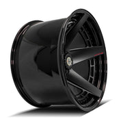 Set(4) 24x14 4PF5 Matte Black Center and Gloss Black Barrel - 8x170 -76ET