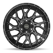20x10 4PL28 Gloss Black Brushed with Tinted Clear - 6x135 + 6x139.7 -18ET