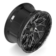 20x10 4PL28 Gloss Black Brushed with Tinted Clear - 6x135 + 6x139.7 -18ET