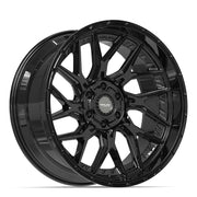 Set(4) 22x10 4PL28 Gloss Black - 6x135 &amp; 6x139.7 -18ET with 33x12.50r22 TBB TS-57 RT Tires
