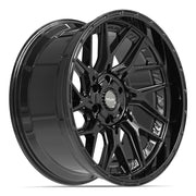 Set(4) 22x10 4PL28 Gloss Black - 6x135 &amp; 6x139.7 -18ET with 285/45r22 Bridgestone Dueler Alenza HL Tires