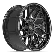 Set(4) 22x10 4PL28 Gloss Black Brushed with Tinted Clear - 6x135 &amp; 6x139.7 -18ET with 285/45r22 Sailun TerraMax AT2 Tires