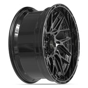 22x10 4PL28 Gloss Black Brushed with Tinted Clear - 6x135 + 6x139.7 -18ET