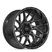 22x12 4PL28 Gloss Black Brushed with Tinted Clear - 6x135 + 6x139.7 -44ET