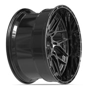 22x12 4PL28 Gloss Black Brushed with Tinted Clear - 6x135 + 6x139.7 -44ET