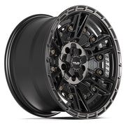 Set(5) 17x9 4PS01 Satin Black - 5x127 &amp; 5x139.7 -6ET with 33x12.50r17 TBB TS-57 RT Tires