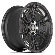 Set(4) 20x9 4PS01 Satin Black - 6x135 &amp; 6x139.7 -6ET with 275/55r20 Bridgestone Dueler Alenza HL Plus Tires