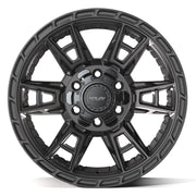 Set(4) 17x9 4PS20 Satin Black - 6x135 &amp; 6x139.7 -6ET with 33x12.50r17 TBB TS-57 RT Tires