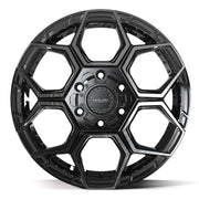 Set(4) 18x9 4PS26 Gloss Black Brushed with Tinted Clear - 6x135 &amp; 6x139.7 +18ET