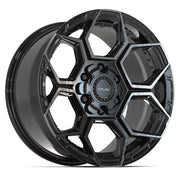 Set(4) 18x9 4PS26 Gloss Black Brushed with Tinted Clear - 6x135 &amp; 6x139.7 +18ET with 275/65r18 Ironman All Country AT-X Tires &amp; TPMS