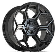 Set(4) 20x9 4PS26 Gloss Black Brushed with Tinted Clear - 5x127 &amp; 5x139.7 -6ET with 275/55r20 Goodyear Eagle LS2 Tires &amp; TPMS