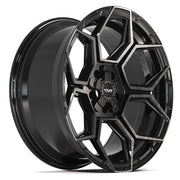 Set(5) 20x9 4PS26 Gloss Black Brushed with Tinted Clear - 5x127 &amp; 5x139.7 -6ET with 275/55r20 Goodyear Eagle LS2 Tires