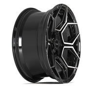 Set(4) 20x9 4PS26 Gloss Black Brushed with Tinted Clear - 5x127 &amp; 5x139.7 -6ET