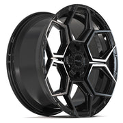 Set(4) 20x9 4PS26 Gloss Black Brushed with Tinted Clear - 6x135 &amp; 6x139.7 +18ET